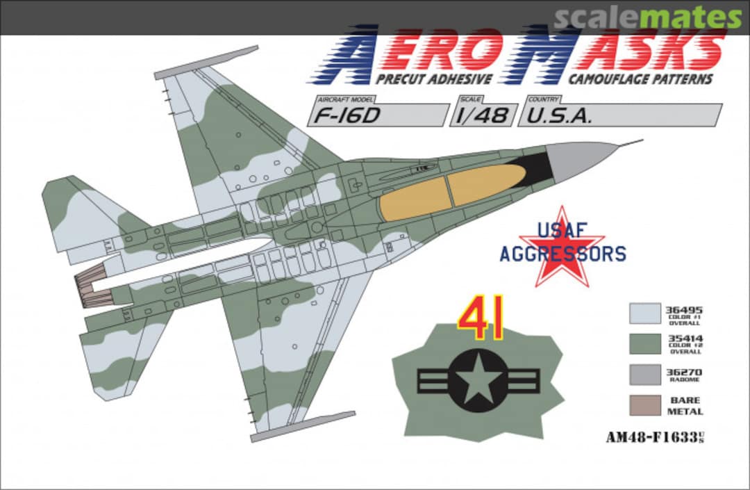 Boxart F-16D USAF Aggressors AM48-F1633 AeroMasks