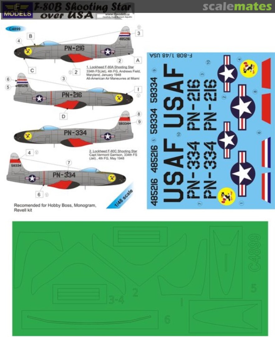 Boxart Lockheed F-80B Shooting over USA (paint mask included) C4899 LF Models