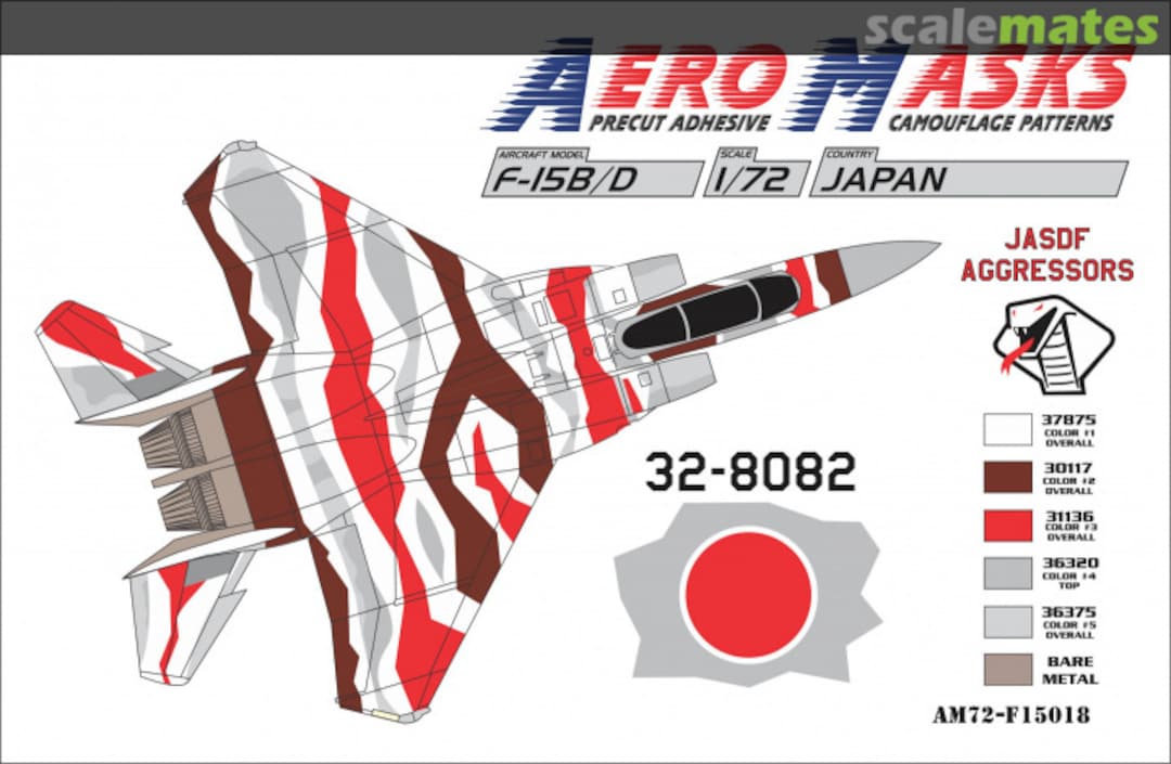 Boxart F-15B/D JASDF Aggressors 32-8082 AM72-F15018 AeroMasks