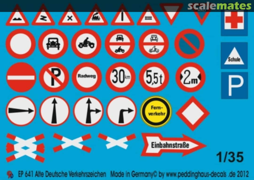 Boxart Alte deutsche Verkehrszeichen EP 641 Peddinghaus-Decals