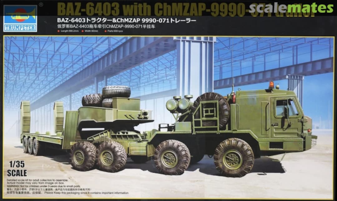 Boxart BAZ-6403 with ChMZAP-9990-071 trailer 01086 Trumpeter