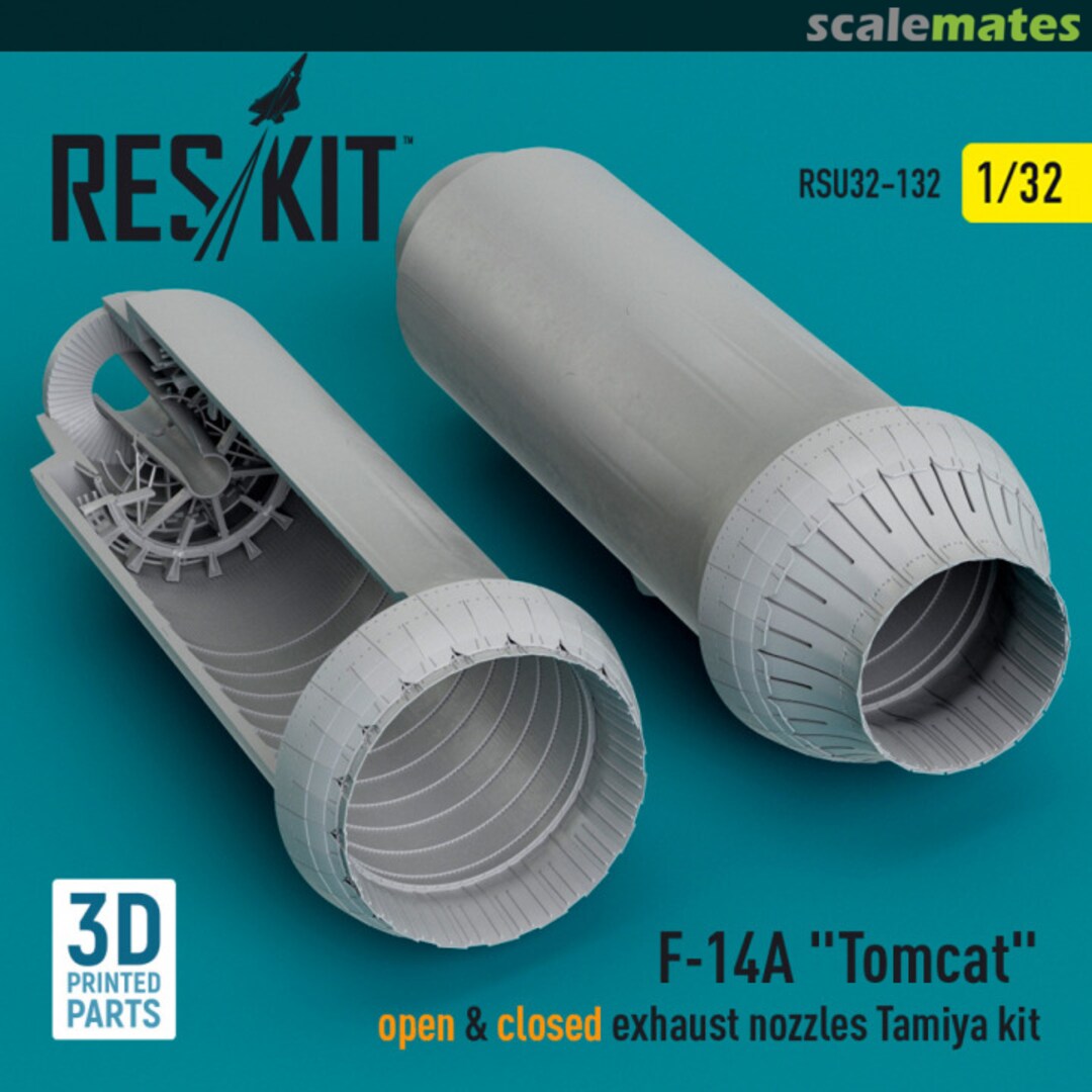 Boxart F-14A Tomcat open & closed exhaust nozzles Tamiya kit (3D Printed) RSU32-0132 ResKit