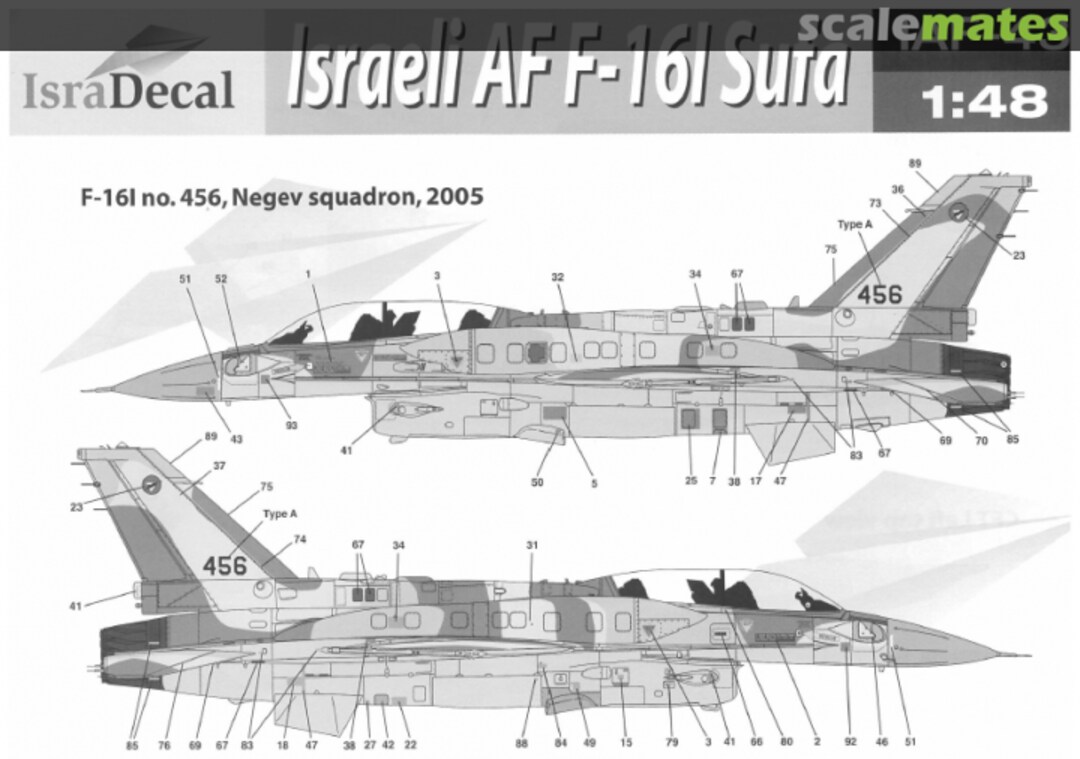 Boxart Israeli AF F-16I Sufa IAF-43 IsraDecal Studio