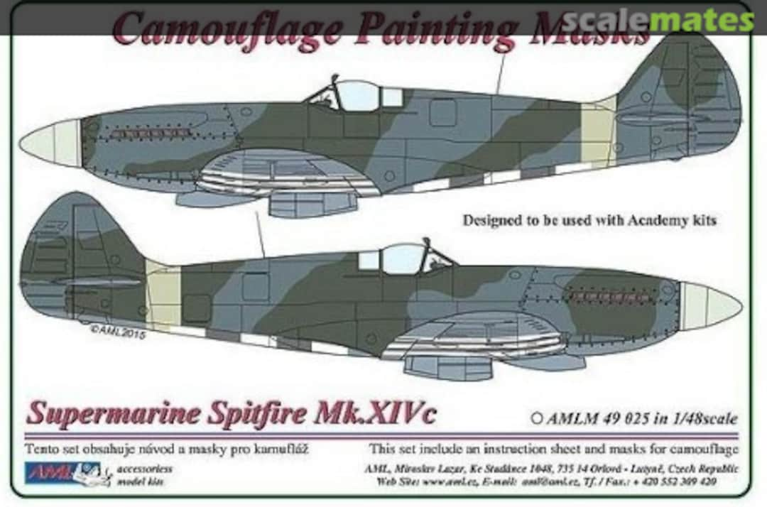 Boxart Supermarine Spitfire Mk.XIVc Camouflage Paint Mask AMLM49025 AML