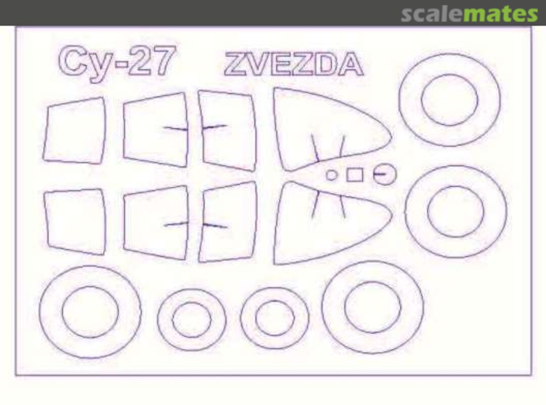 Boxart Mask 1/72 for Su-27 and wheels masks 72170-1 KV Models