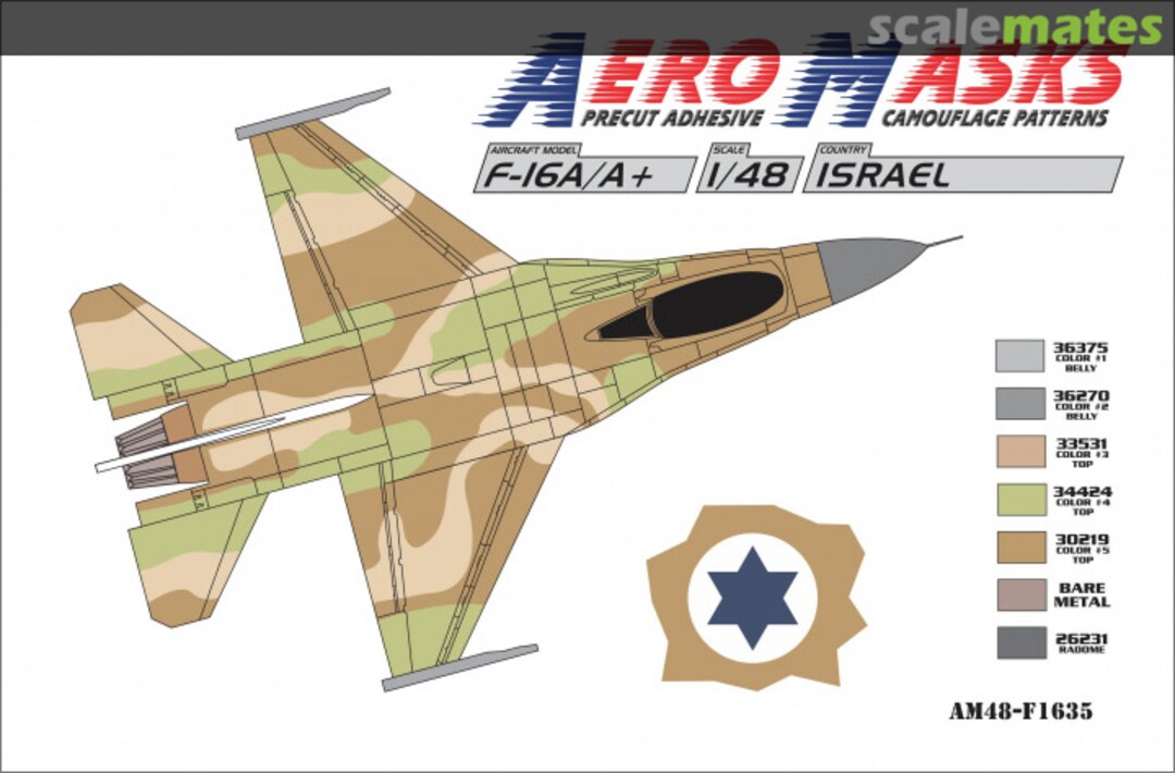 Boxart F-16A/A+ Israel AM48-F1635 AeroMasks