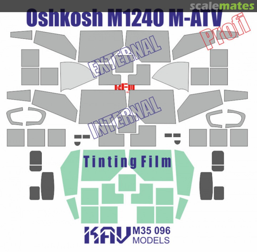 Boxart Paint mask & Tinting Film for М1240 M-ATV KAV M35 096 KAV models