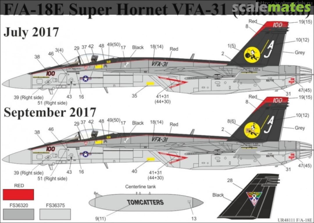 Boxart F/A-18E Super Hornet VFA-31 (black tail) with stencils UR72111 UpRise