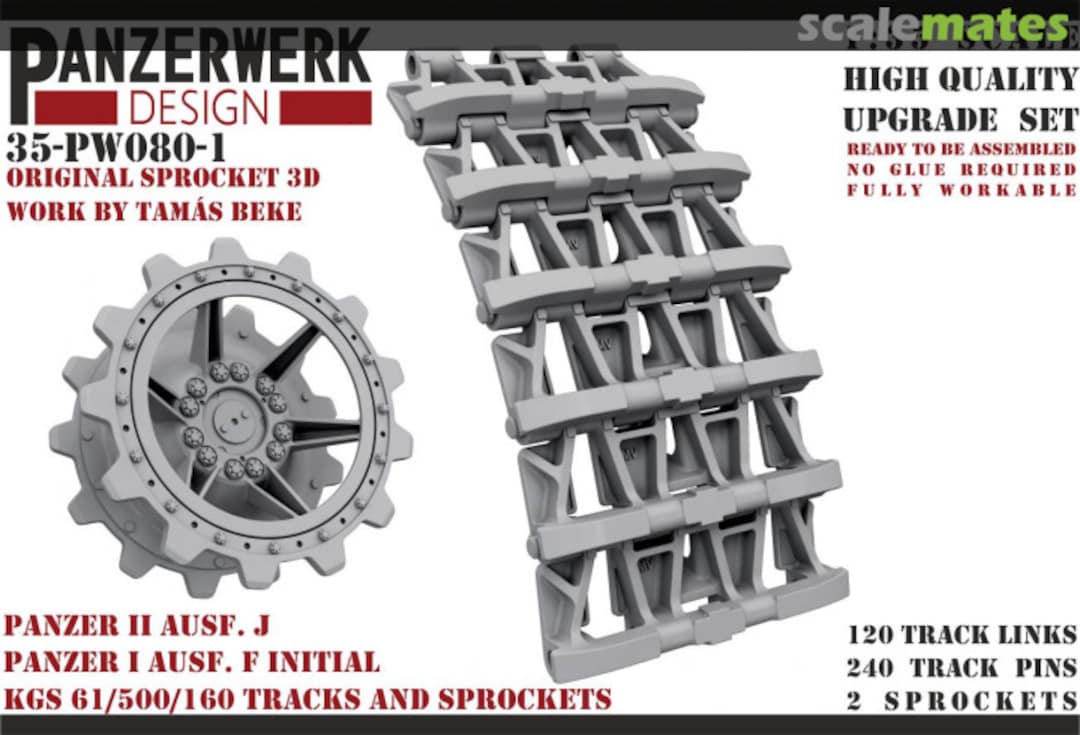 Boxart Panzer I ausf F early / Panzer II J + sprocket 35-PW080-1 Panzerwerk design