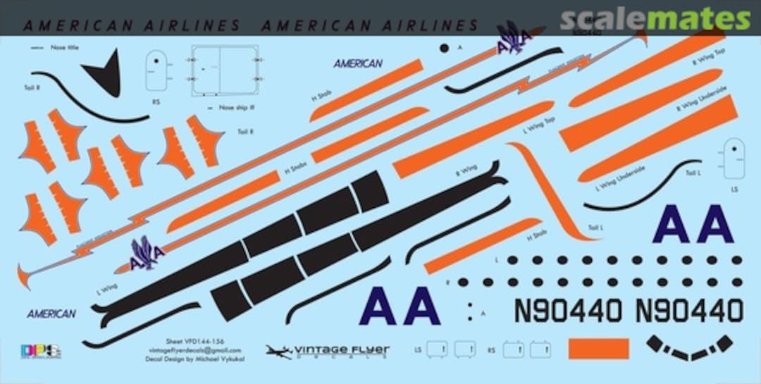 Boxart DC-4 American Airlines (Final) VFD072-156 Vintage Flyer Decals