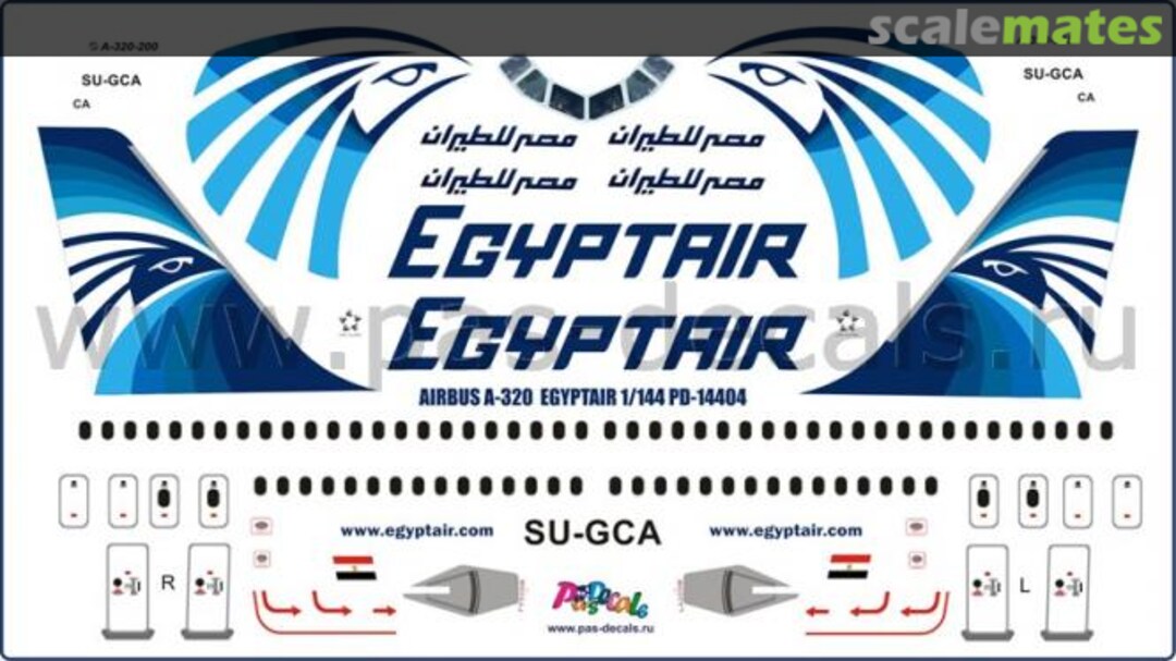 Boxart A-320 Egypt air PD-14405 Pas Decals