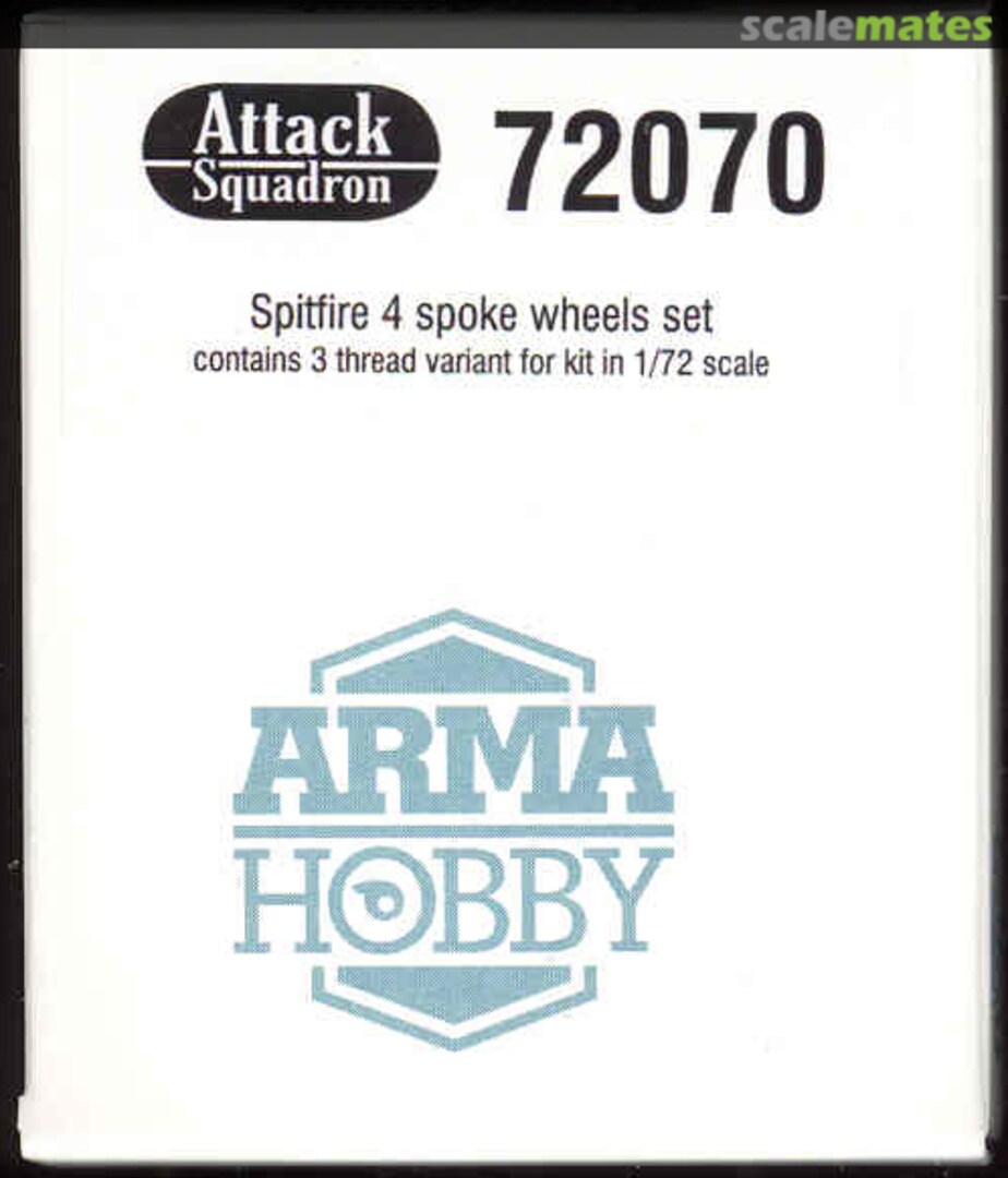 Boxart Spitfire 4 spoke wheels set (6pcs.) 72070 Attack Squadron