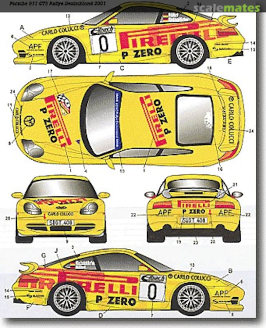 Boxart Porsche 911GT3 "PIRELLI" GERMAN 2001 ST27-DC507C Studio27