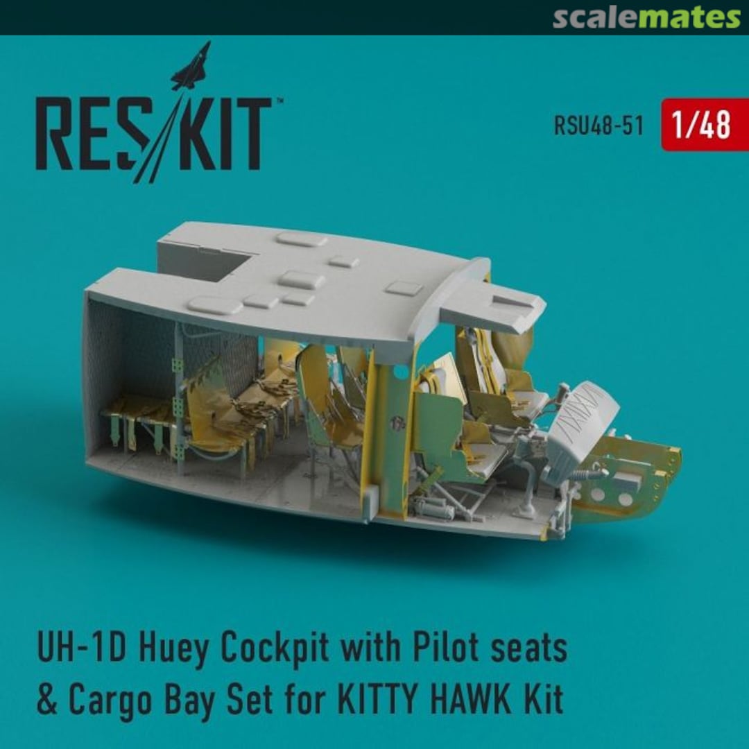 Boxart UH-1D - cockpit with pilot seats & cargo bay set RSU48-0051 ResKit