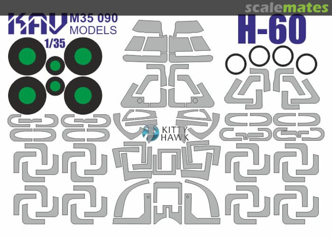 Boxart Paint mask for H-60 (Kitty Hawk) KAV M35 090 KAV models