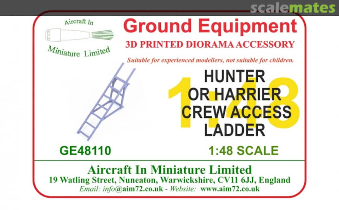 Boxart Hunter or Harrier Crew Access Ladder GE48110 Aircraft In Miniature Ltd