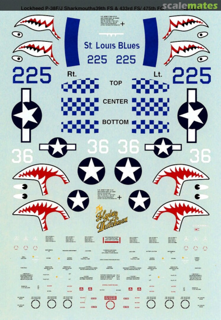 Boxart P-38F/J Sharkmouths 48-1018 Microscale