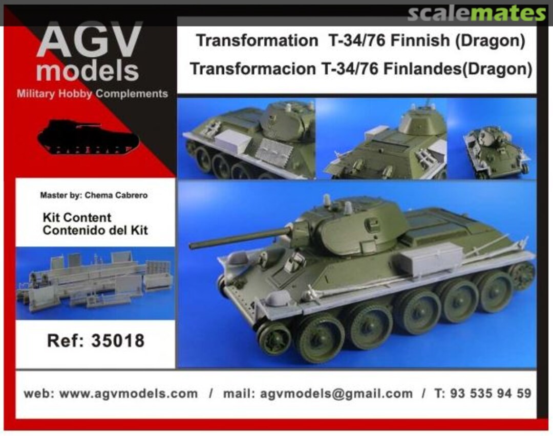 Boxart t-34/76 Finnish conversion 35018 AGV Models