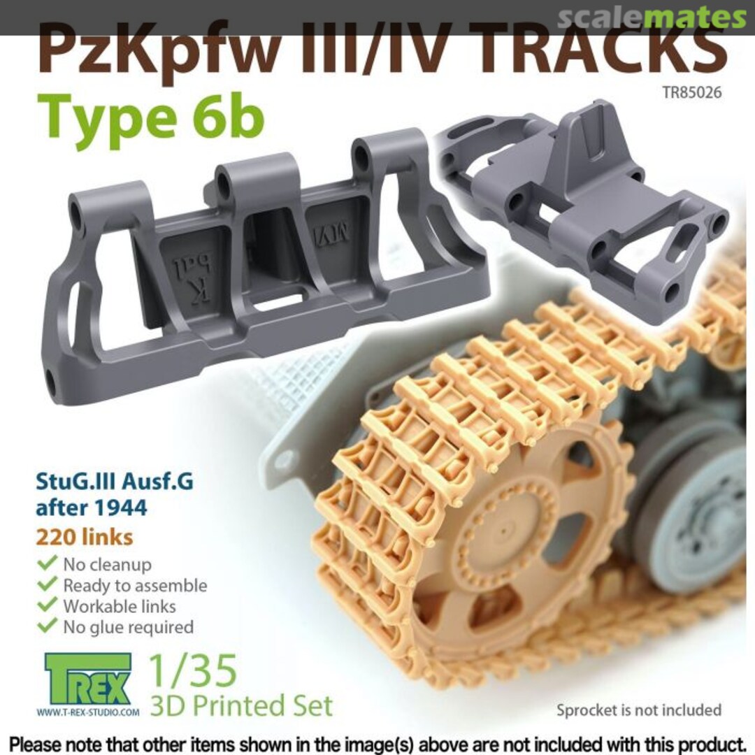 Boxart PzKpfw III / IV Tracks - Type 6b TR85026 T-Rex Studio