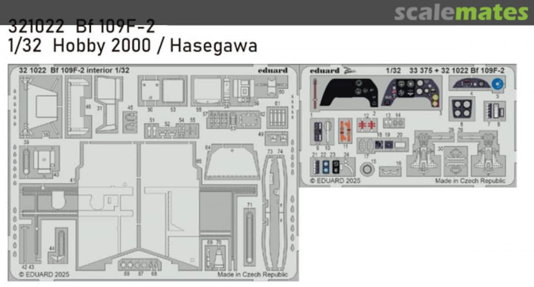 Boxart Bf 109F-2 interior detail set 321022 Eduard