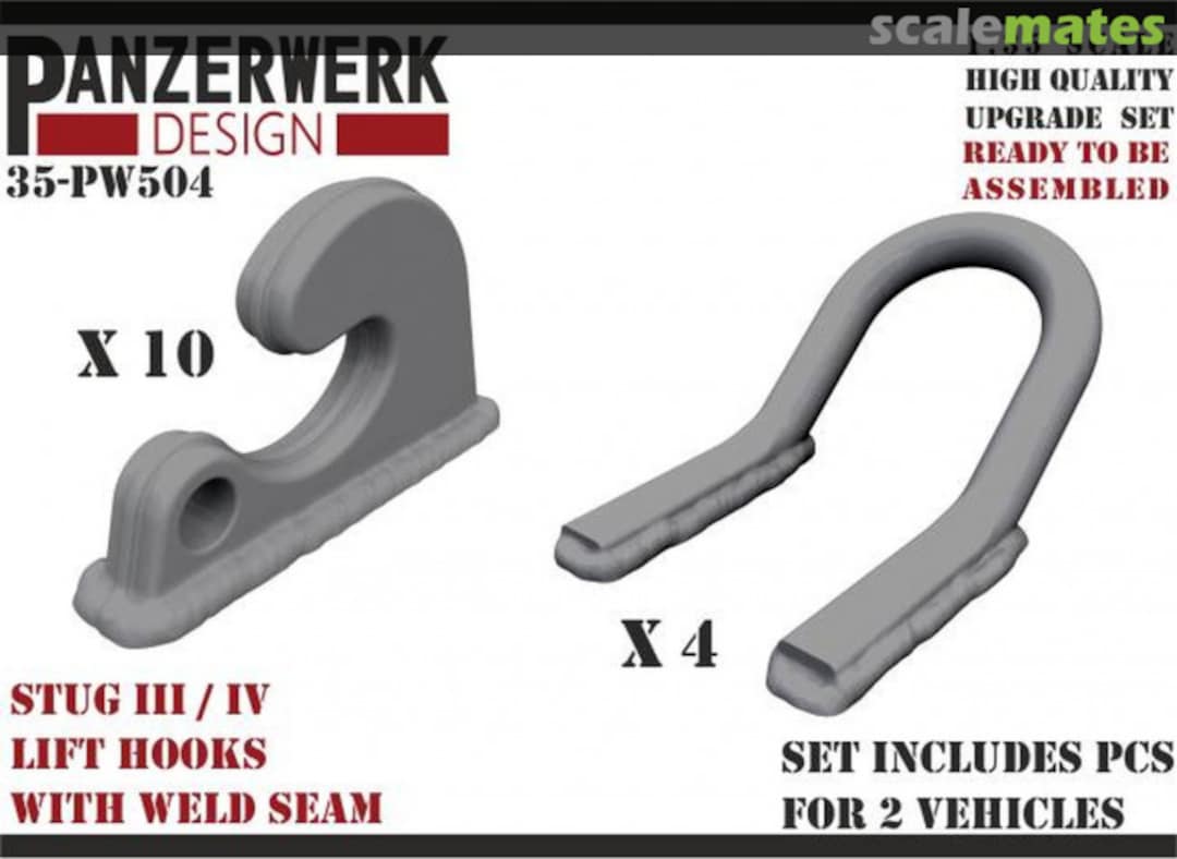 Boxart StuG III / IV lift hooks 35-PW504 Panzerwerk design