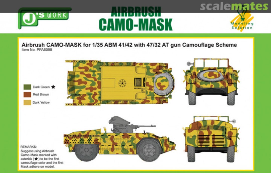 Boxart Mask for ABM 41/42 with 47/32 AT Gun Camouflage Scheme PPA5098 J's Work