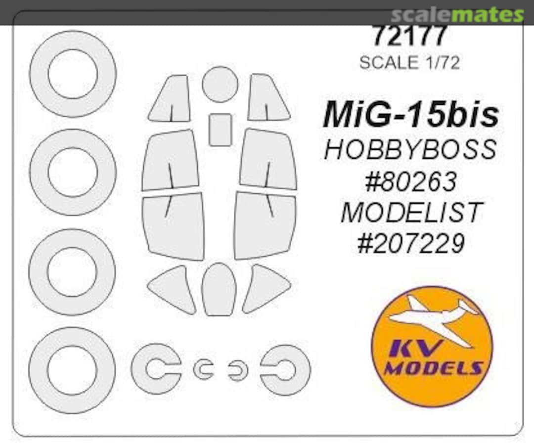 Boxart MiG-15bis - canopy and wheels masks 72177 KV Models