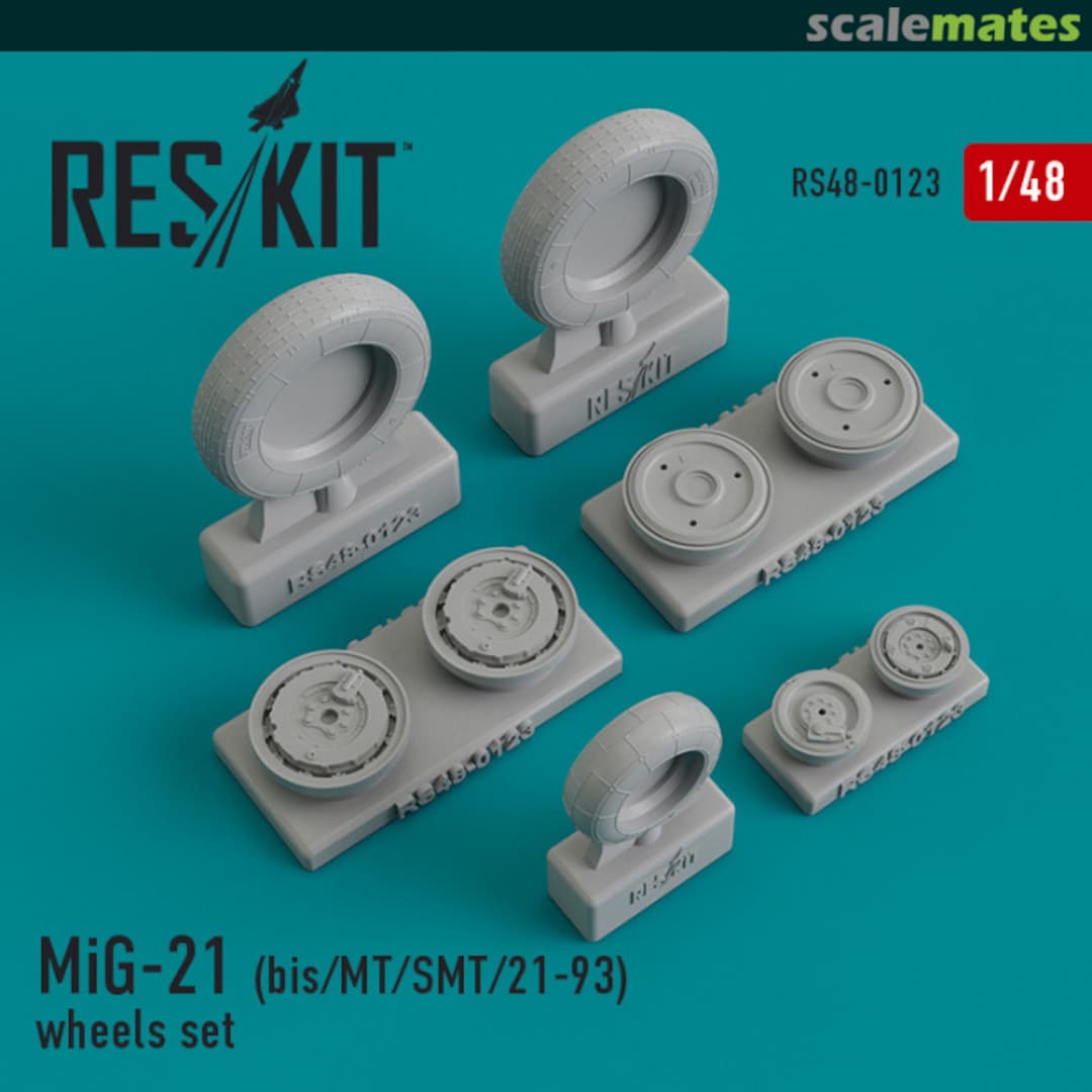 Boxart MiG-21 (bis/MT/SMT/21-93) wheels set RS48-0123 ResKit