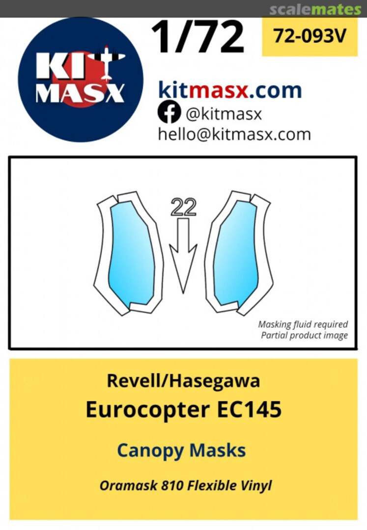 Boxart Eurocopter EC145 Canopy Masks 72-093V Kit Masx