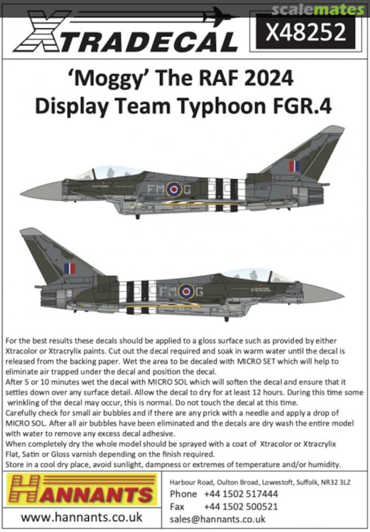 Boxart 'Moggy' The RAF 2024 Display Team Typhoon FGR.4 X48252 Xtradecal