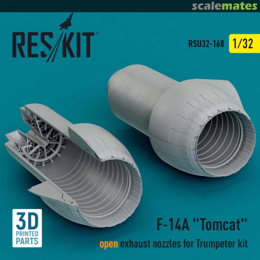 Boxart F-14A Tomcat open exhaust nozzles for Trumpeter kit (3D Printed) RSU32-0160 ResKit