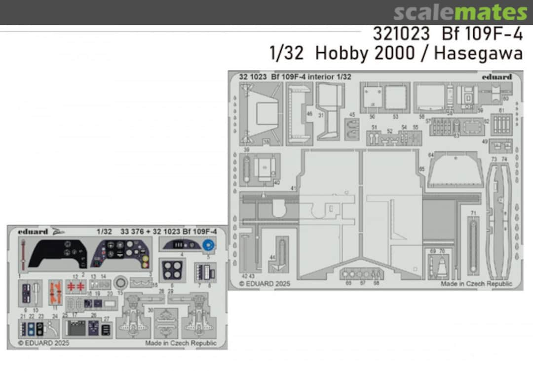 Boxart Bf 109F-4 interior detail set 321023 Eduard