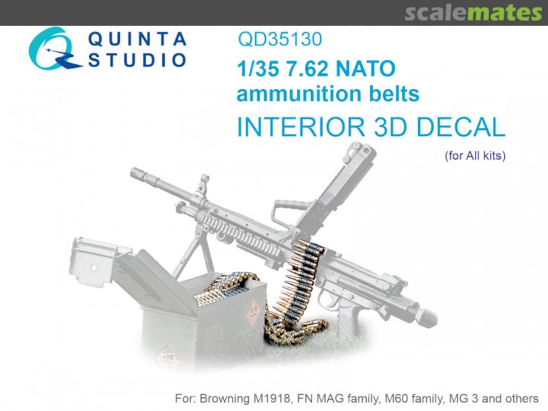 Boxart 7.62 NATO  ammunition belts interior 3D decals QD35130 Quinta Studio