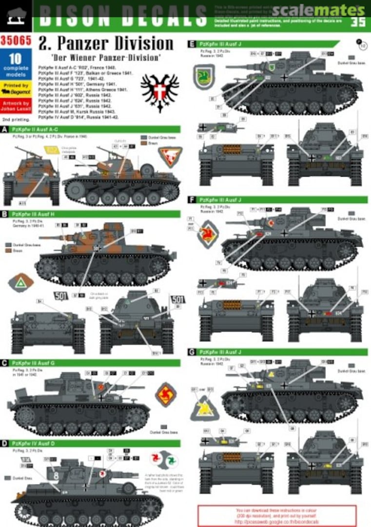 Boxart 2. Pz.Division 1940-43 35065 Bison Decals