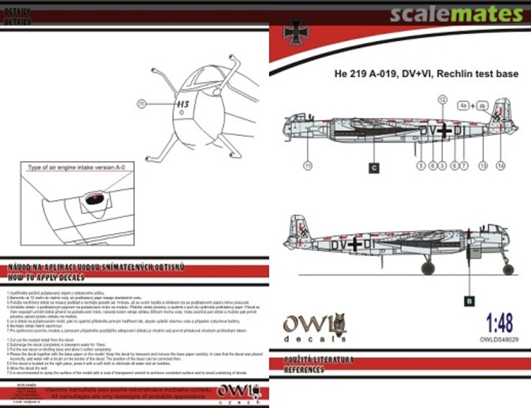 Boxart He 219 A-019, DV+VI DS48029 OWL