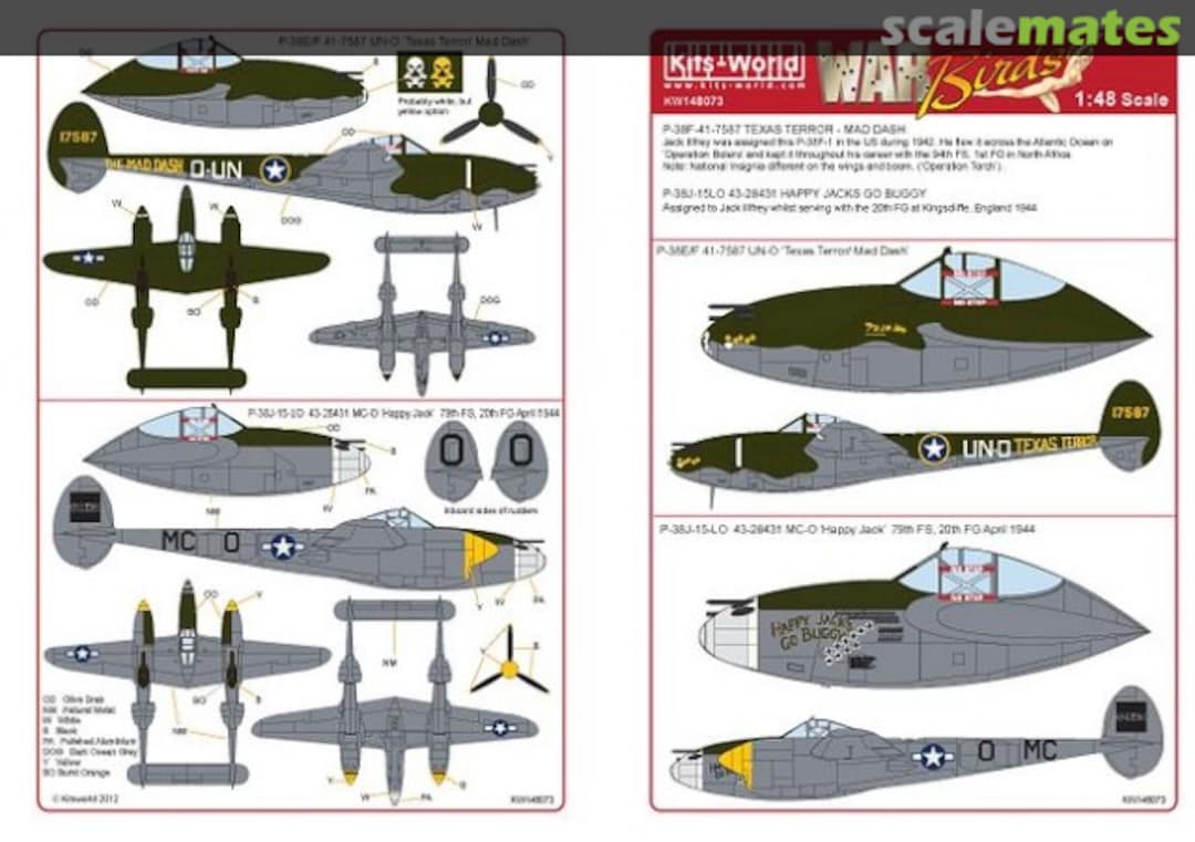 Boxart P-38 Lightning KW148073 Kits-World