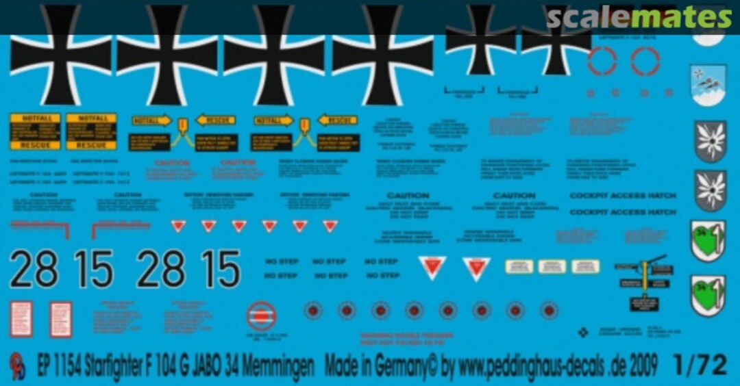 Boxart Starfighter Jabo 34 Memmingen EP 1154 Peddinghaus-Decals