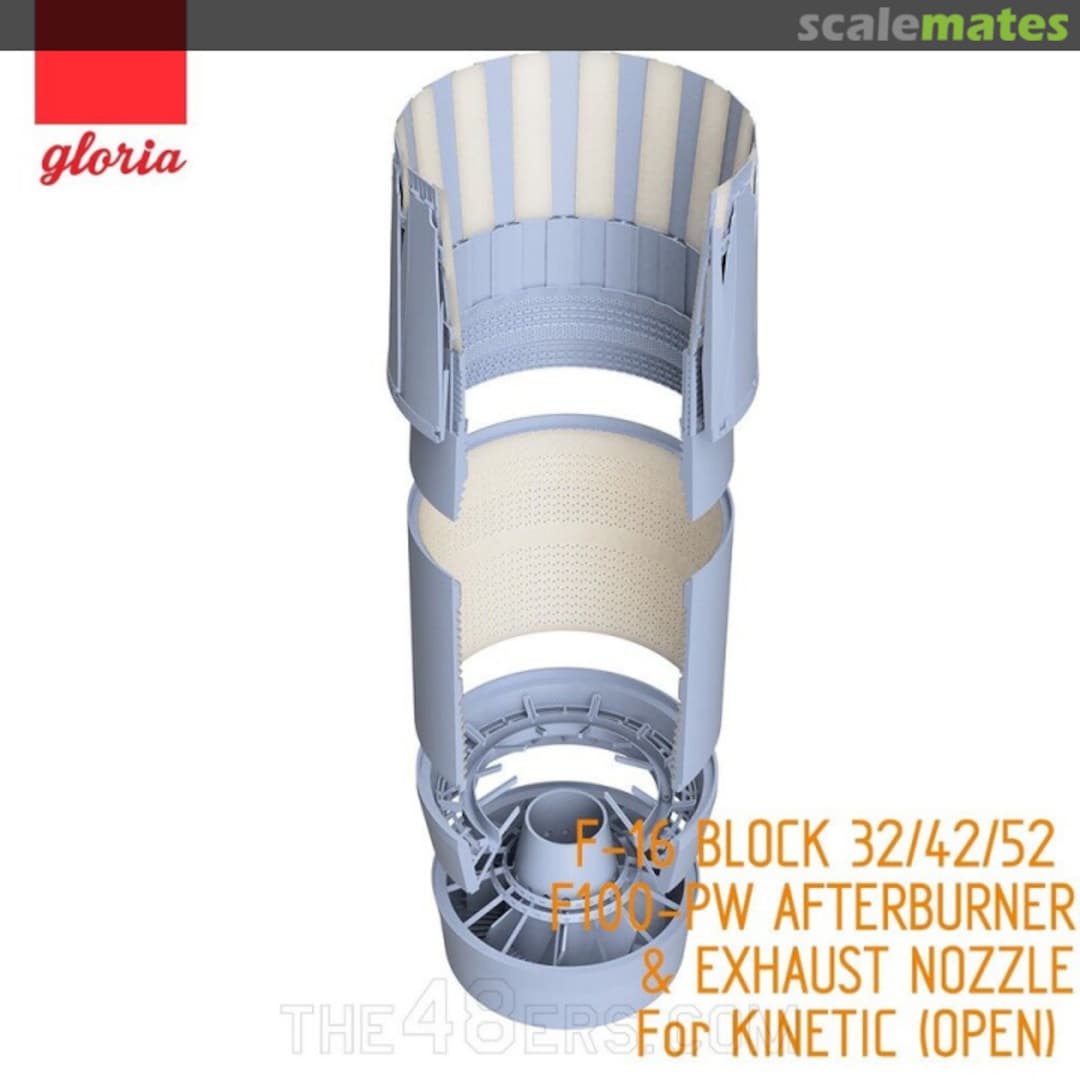 Boxart F-16 BLOCK 32/42/52 F100-PW afterburner & exhaust nozzle (open) GR48017A Gloria Model