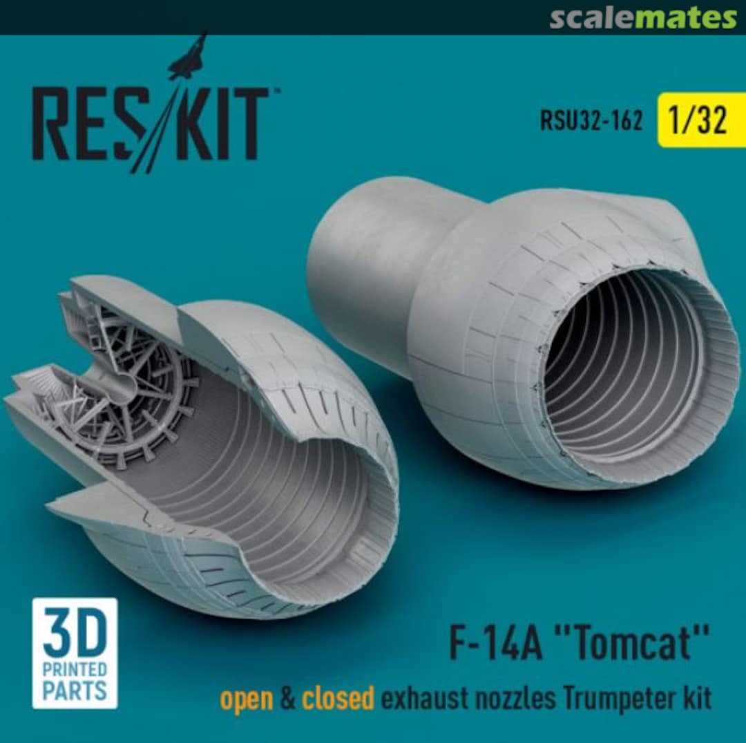 Boxart F-14A Tomcat open & closed exhaust nozzles Trumpeter kit (3D Printed) RSU32-0162 ResKit