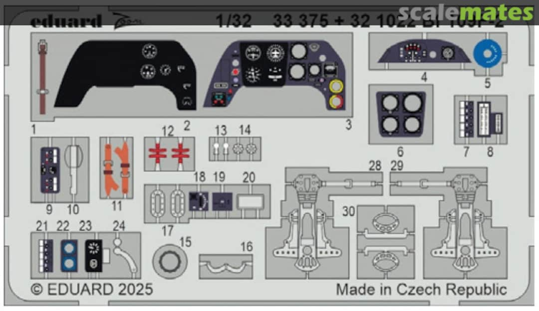 Boxart Bf 109F-2 cockpit detail set 33375 Eduard