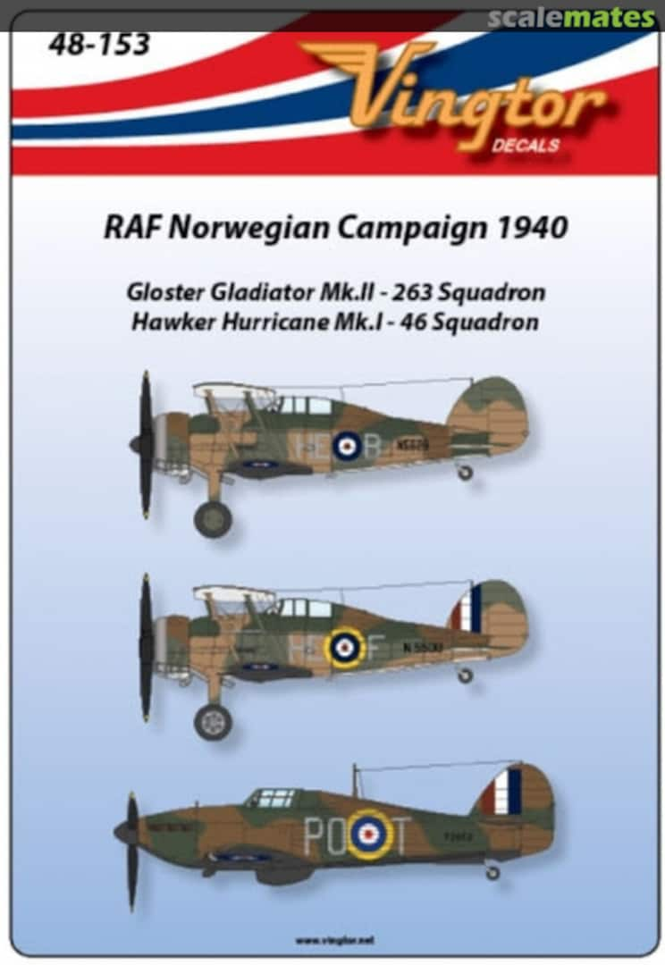 Boxart RAF Norwegian Campaign 1940 48-153 Vingtor Decals