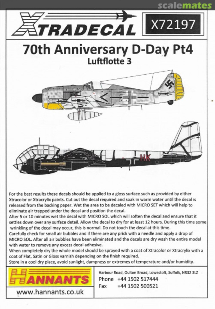 Boxart 70th Anniversary D-Day Part 4 - Luftflotte 3 X72197 Xtradecal