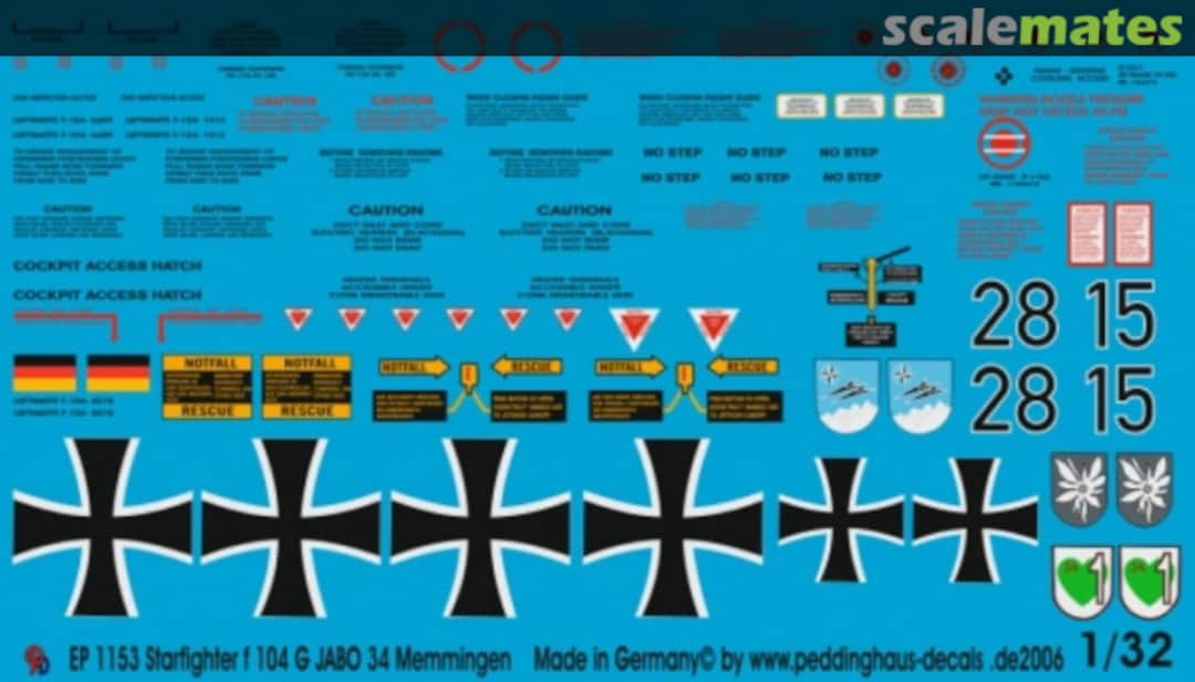 Boxart Starfighter Jabo 34 Memmingen EP 1153 Peddinghaus-Decals