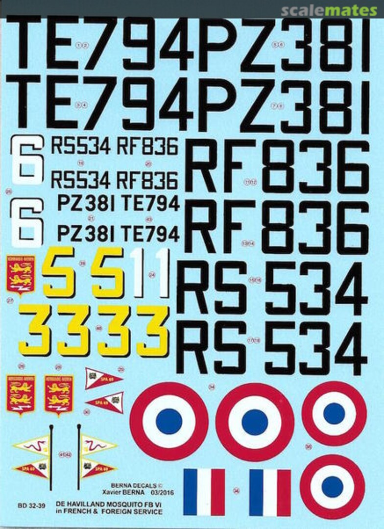 Boxart De Havilland Mosquito FB Mk VI BD 32-39 Berna Decals