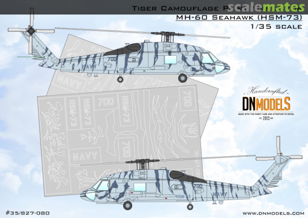 Boxart Tiger Camouflage Paint Mask for MH-60 SeaHawk (HSM-73) 35/827-080 DN Models