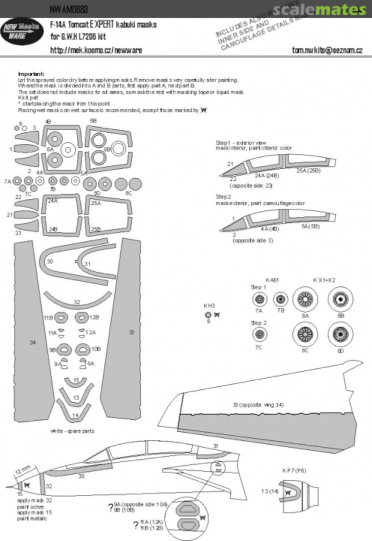 Boxart F-14A Tomcat EXPERT kabuki masks NWAM0883 New Ware