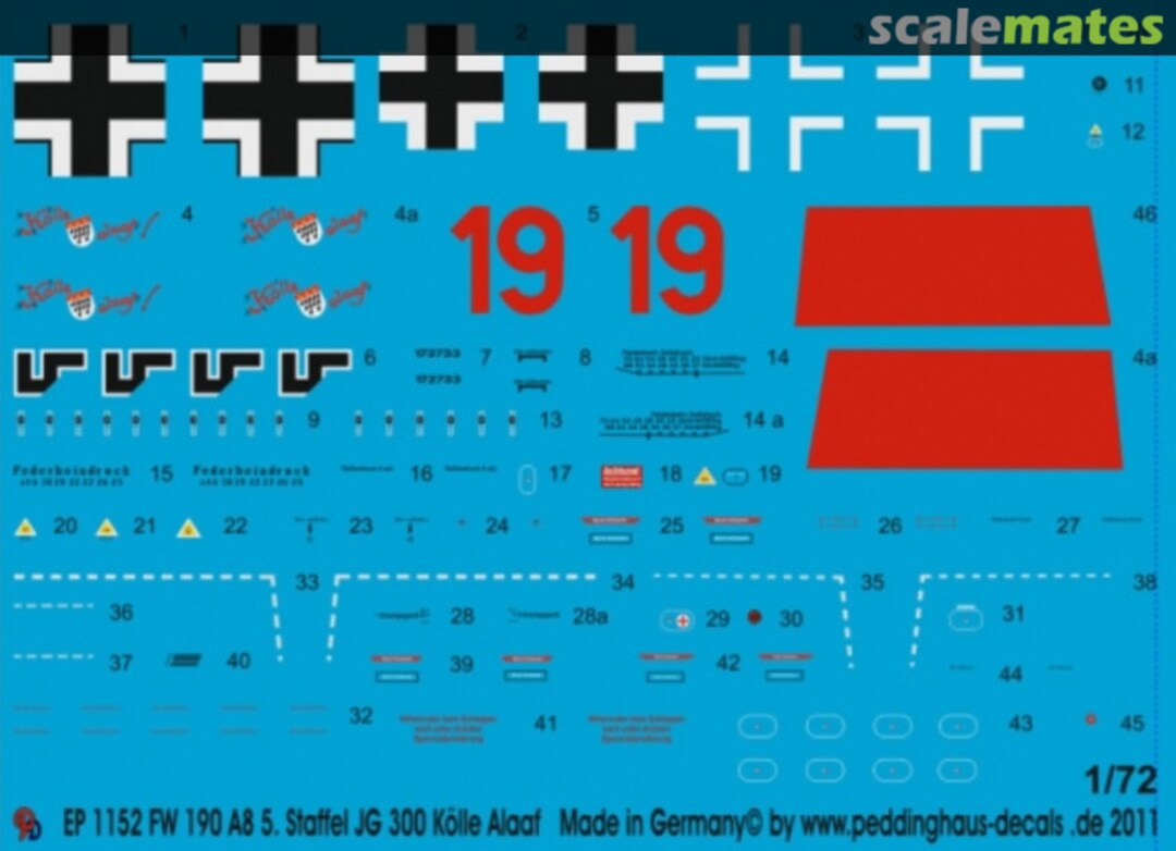 Boxart FW 190 A8 5. Staffel JG 300 "Kölle Alaaf" EP 1152 Peddinghaus-Decals