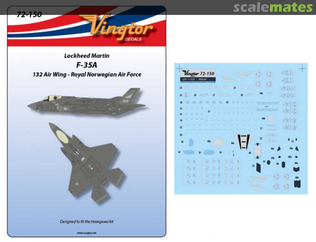 Boxart Lockheed Martin F-35A 72-150 Vingtor Decals