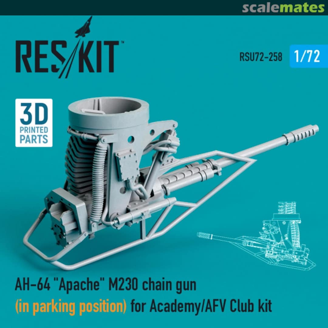 Boxart AH-64 Apache M230 chain gun (in parking position) RSU72-0258 ResKit