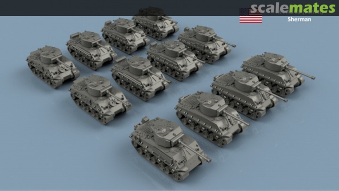 Boxart US Sherman M4A3E8 (76mm) x6 - 3D Printed 3D100385 L'Arsenal